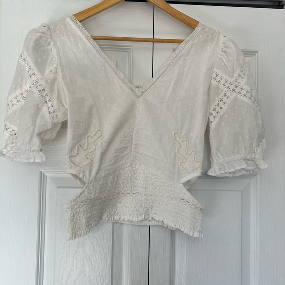 Anthropologie forever that girl ruched cut out blouse - Picture 8 of 9